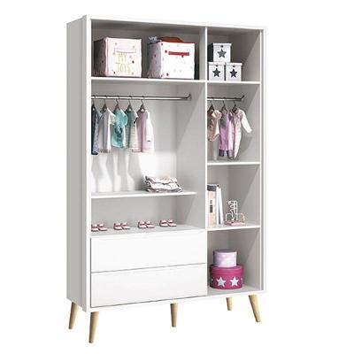 Guarda Roupa Infantil Solteiro Theo 3 Portas 2 Gavetas Branco Acetinado Reller
