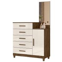 Cômoda Sapateiro Ambiente Lisboa Castanho Wood Off White Com Espelho - Moval - 5