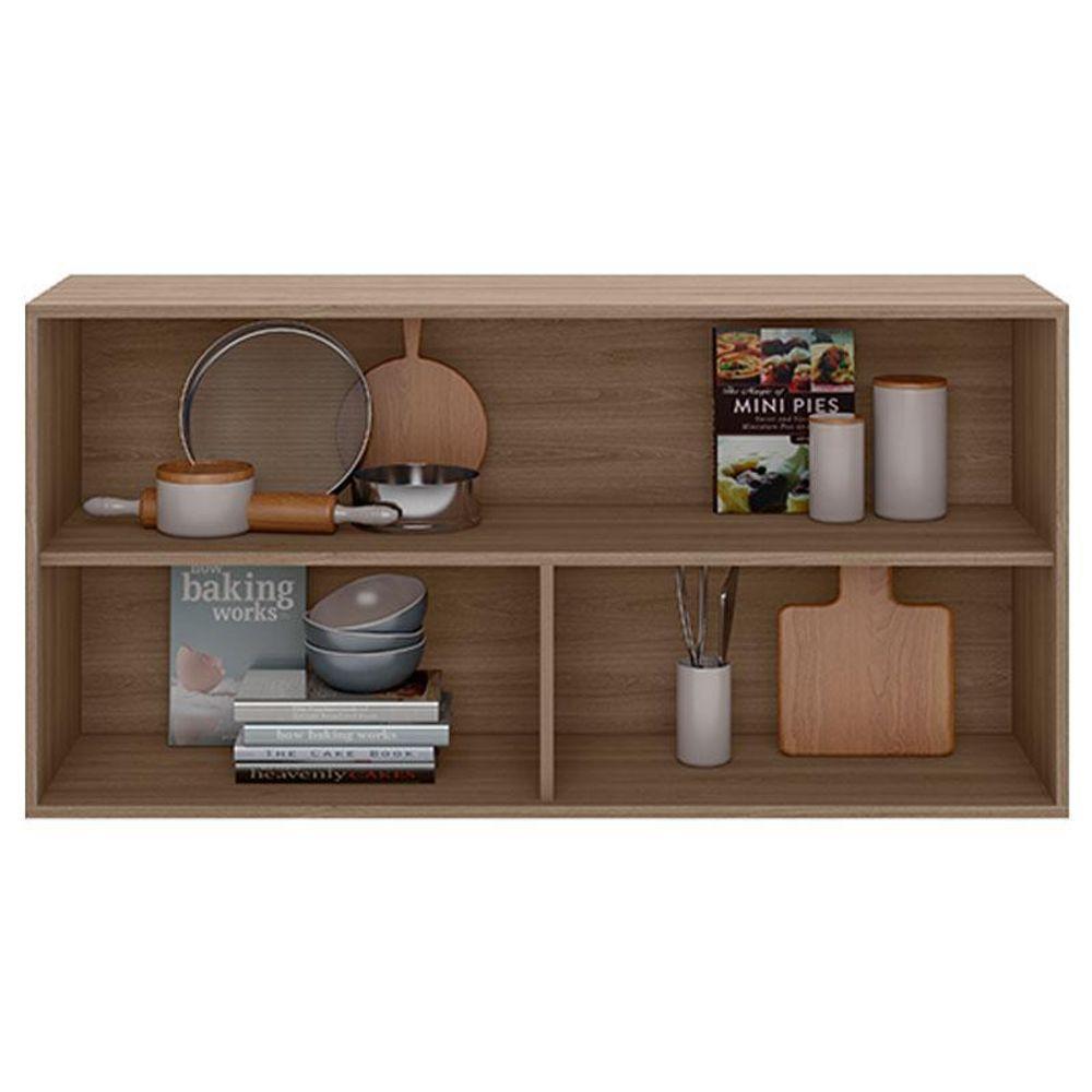 Armário Aéreo 2 Portas Vidro Etna Carvalho Oak – Poliman - 2