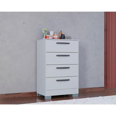 Cômoda Ambiente 867 4 Gavetas MDP com Puxador Plástico Branco Brilhante