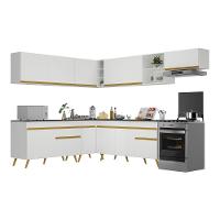 Cozinha Completa De Canto Veneza Gw Mp2068 Com Armário E Balcão Branca - 5