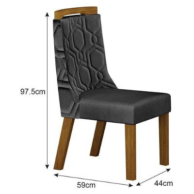 Cadeira Para Mesa De Jantar ágata Mdf Kit 2 Peças Freijó Joli Chumbo – Leifer Móveis