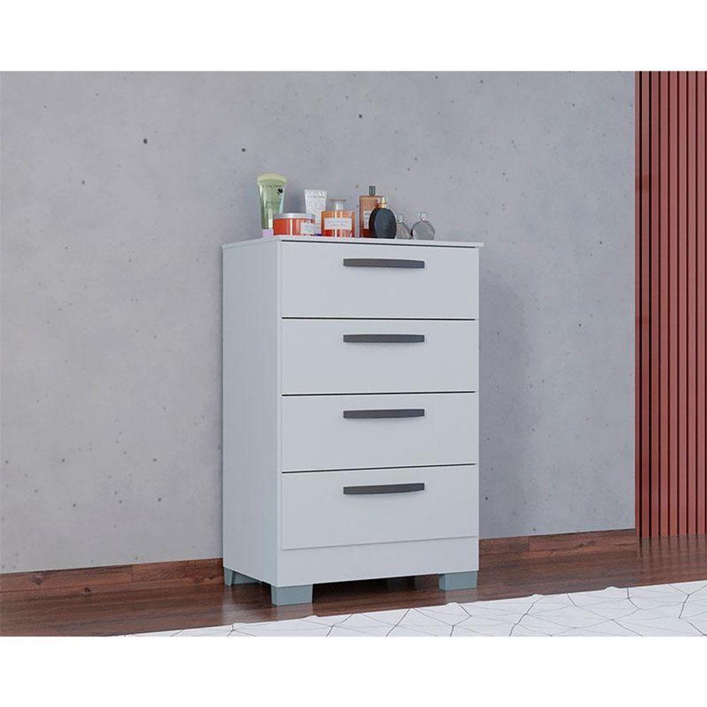 Cômoda 867 4 Gavetas Branco Brilho - Poquema - 3