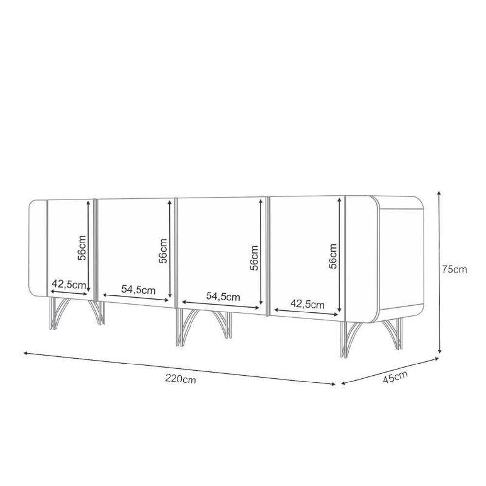 Buffet Saluti Champanhe Off White - Hb Móveis - 3