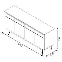 Aparador Para Sala Buffet Classic 1.6 Com Gaveta Off White Freijó - Imcal - 2