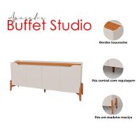 Aparador Para Sala Buffet Studio 1.6 Off White Nature - Imcal