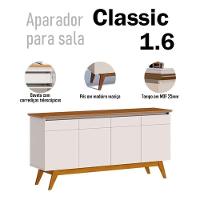 Aparador Para Sala Buffet Ambiente Classic 1.6 Com Gaveta Off White Freijó - Imcal - 5