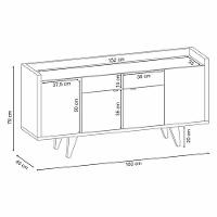 Buffet Melodia Off White Cinamomo - Hb Móveis - 5