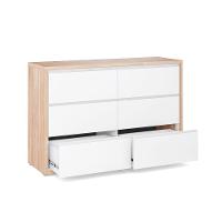 Cômoda Infantil 6 Gavetas Coleção Wood Divicar Branco Carvalho Treviso - 2