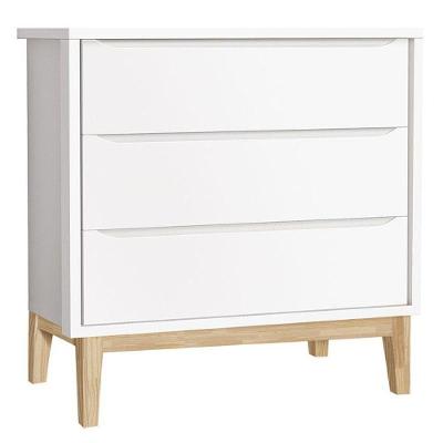 Cômoda Gaveteiro Infantil New Classic 3 Gavetas MDF Puxador Branco Natural