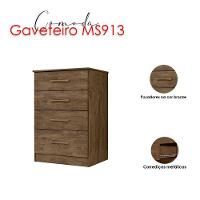 Cômoda Gaveteiro Ms913 Castanho Wood - Moval - 3
