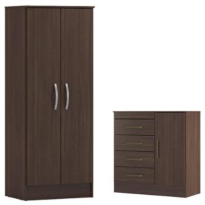 Cômoda e Multiuso Montevideu Viena 4 Gavetas MDF com Puxador Plástico Café Touch