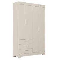 Cômoda Com Porta E Guarda Roupa 4 Portas Infantil Zaki Areia Acetinado - Reller