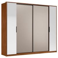 Guarda Roupa Casal Laredo Nogueira Nude Prime Tx Flex Com Espelho Demóbile - Demartêz - 1