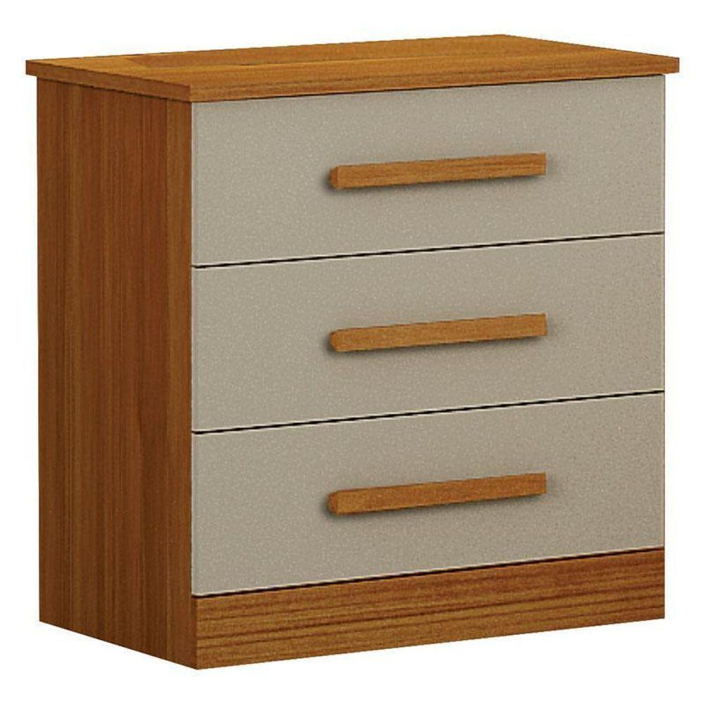 Criado Rubi 3 Gavetas Cinamomo Off White ? Leifer Móveis - 1