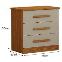 Criado Rubi 3 Gavetas Cinamomo Off White ? Leifer Móveis - 2