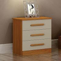 Criado Rubi 3 Gavetas Cinamomo Off White ? Leifer Móveis - 3