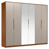 Guarda Roupa Casal Atrice 6 Portas Nogueira Nude Prime Tx Com Espelho Demóbile ? Demartêz - 1