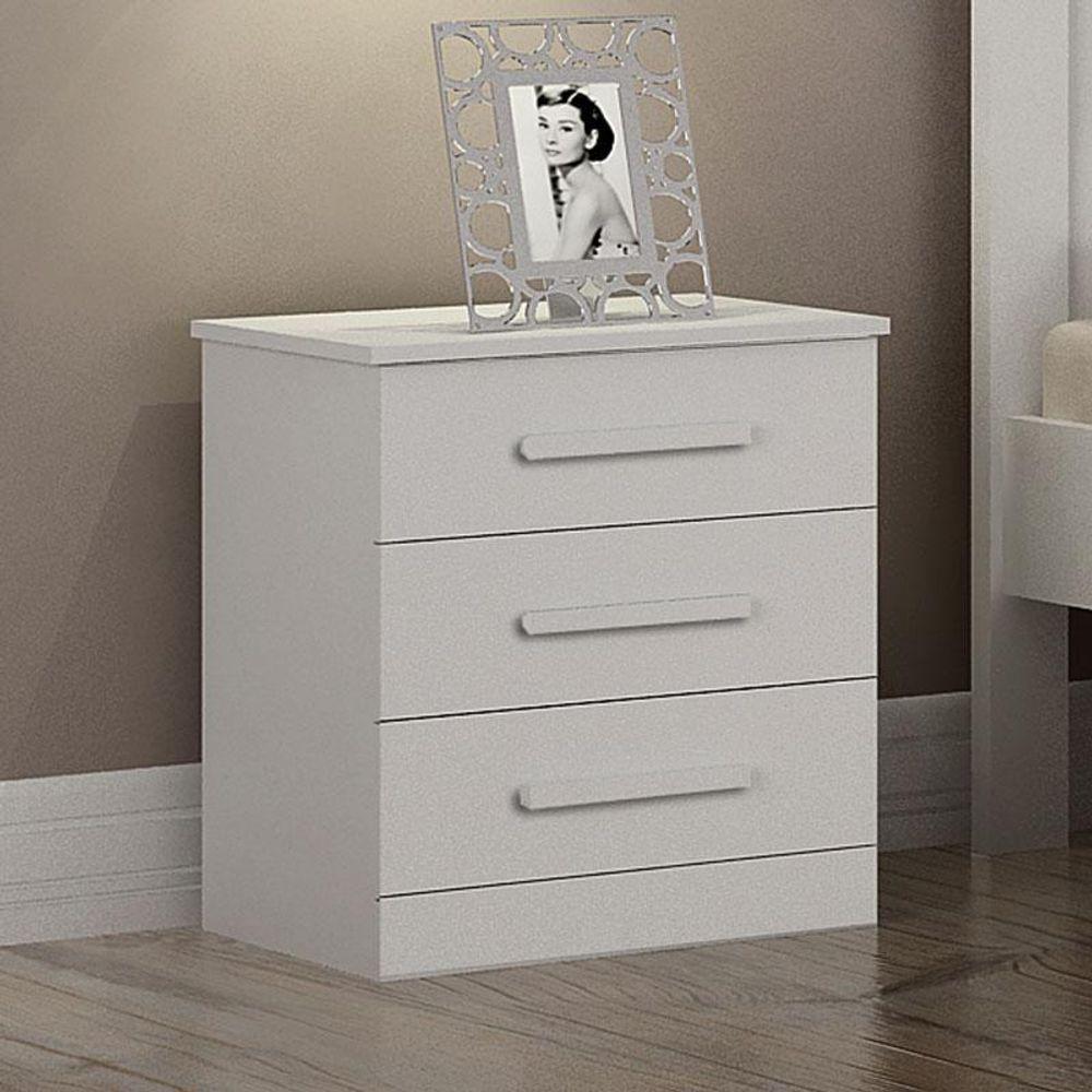Criado Rubi 3 Gavetas Branco ? Leifer Móveis - 3