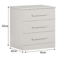 Criado Rubi 3 Gavetas Branco ? Leifer Móveis - 2