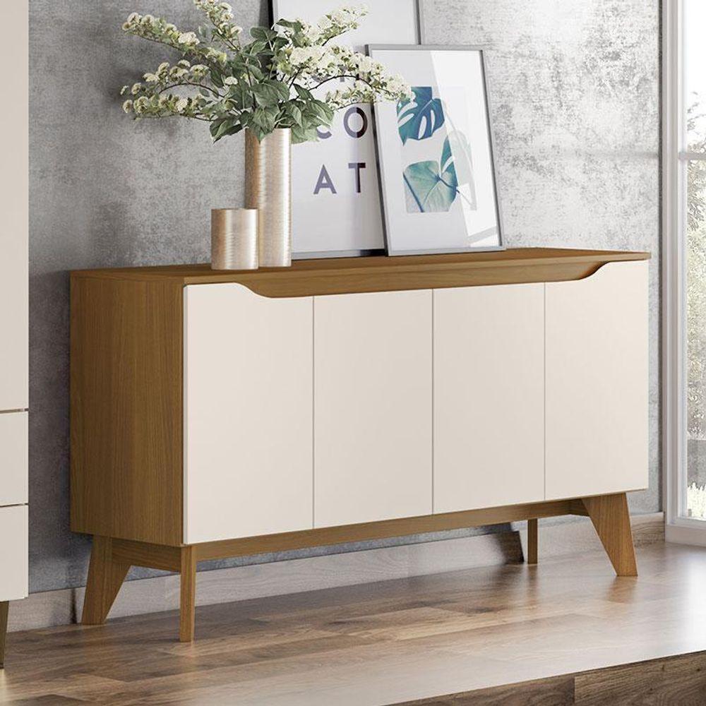 Buffet Quartzo 4 Portas Nature Off White ? Henn - 3