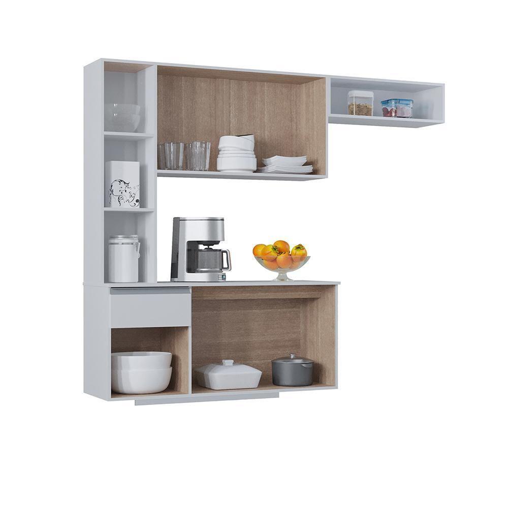 Cozinha Suspensa Com Balcão Mel 163 Cm Branco– Poquema - 7