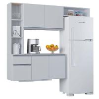 Cozinha Suspensa Com Balcão Mel 163 Cm Branco– Poquema - 1