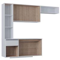 Cozinha Suspensa Com Balcão Mel 163 Cm Branco– Poquema