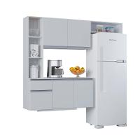 Cozinha Suspensa Com Balcão Mel 163 Cm Branco– Poquema - 9