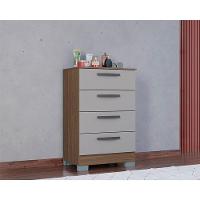 Cômoda Ambiente 867 4 Gavetas Castanho Off White - Poquema - 1
