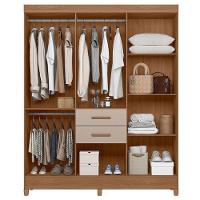 Guarda Roupa Solteiro Ambiente Malta 7 Portas Carvalho Fendi Com Espelho - Moval - 3