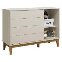 Cômoda Com Porta Classic Elfe Areia Acetinado Amadeirado - Reller - 2