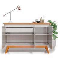 Aparador Para Sala Buffet Ambiente Classic 3 Portas Com Gaveta Off White Nature - Imcal - 4