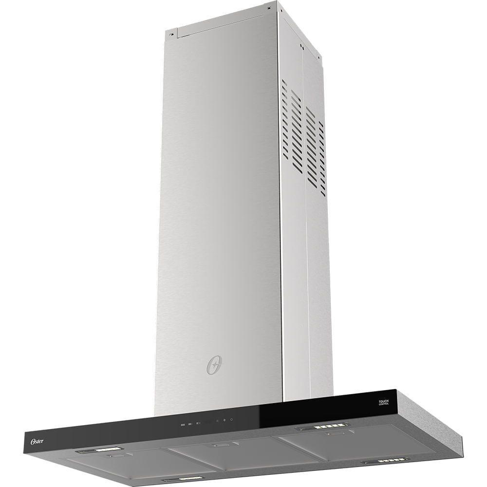 Kit Inox Cooktop A Gás 5 Bocas E Coifa De Ilha 90 Cm Oster 220V - 2