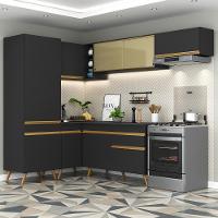 Cozinha Completa De Canto Veneza Gb Mp2051 Com Armário E Balcão Preta - 1