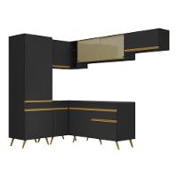 Cozinha Completa De Canto Veneza Gb Mp2051 Com Armário E Balcão Preta