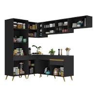 Cozinha Completa De Canto Veneza Gb Mp2051 Com Armário E Balcão Preta - 7