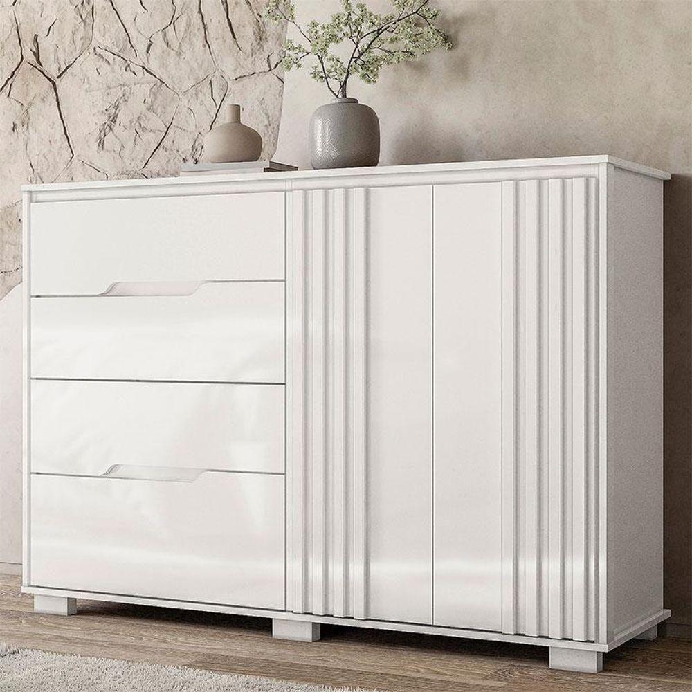 Cômoda Ambiente Texas Branco Brilho - Moval - 1