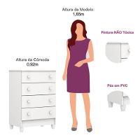 Cômoda Gaveteiro Mel Flat Branco Brilho - Carolina