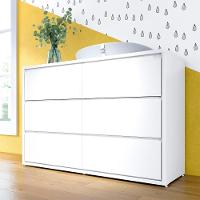 Cômoda Infantil 6 Gavetas Coleção Wood Divicar Branco - 1