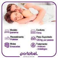 Cama Box Baú Casal Suede + Colchão De Molas Ensacadas Portobel Ipanema -  138x188x66cm Bege - 7