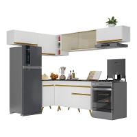Cozinha Completa De Canto Veneza Gw Mp2060 Com Armário E Balcão Branca - 3