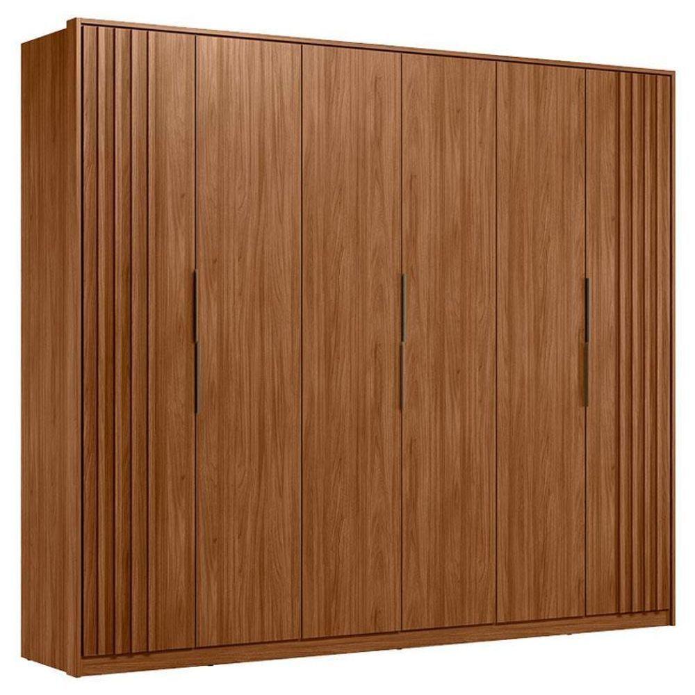 Guarda Roupa Casal Ripado Atrice 6 Portas Nogueira Touch Demóbile ? Demartêz - 1