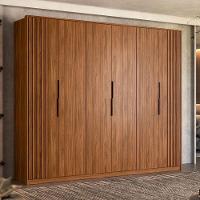 Guarda Roupa Casal Ripado Atrice 6 Portas Nogueira Touch Demóbile ? Demartêz - 4