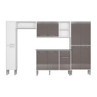 Cozinha Compacta Com Armário E Balcão Xangai Classic Multimóveis Branca/Lacca Fumê Branco/Lacca Fumê - 7