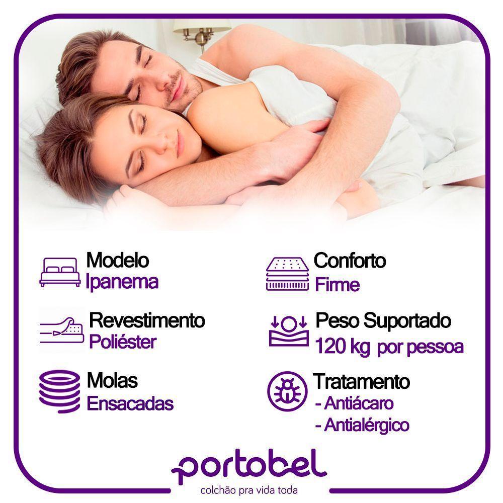 Cama Box Baú Casal Suede + Colchão De Molas Ensacadas Portobel Ipanema -  138x188x66cm Preto - 6