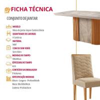 Mesa De Jantar Aspen 180cm Tampo Bp Canto Reto 6 Cadeiras Eloise Turim 07 Gris Royale Naturale - 5