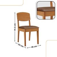 Mesa De Jantar Diane 120cm Tampo Mdf Lam 4 Cadeiras Copper Moderna Tork Naturale Off White - 3