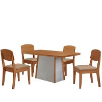 Mesa De Jantar Diane 120cm Tampo Mdf Lam 4 Cadeiras Copper Moderna Turim 07 Naturale Off White - 2