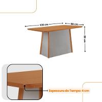 Mesa De Jantar Diane 120cm Tampo Mdf Lam 4 Cadeiras Eloise Moderna Turim 07 Naturale Off White